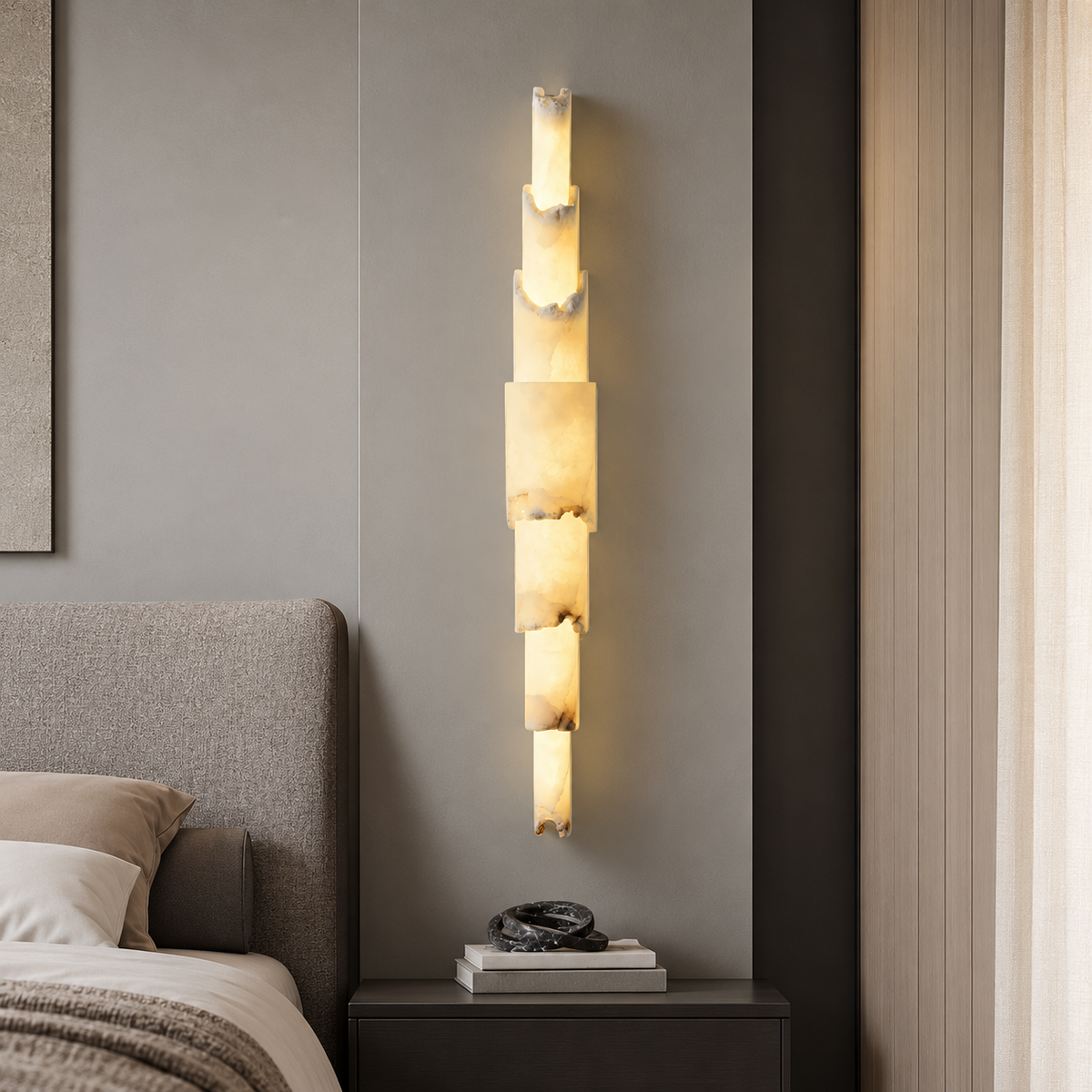 Bedroom Wall Sconce | Layered Alabaster Organic Modern | Stravelle