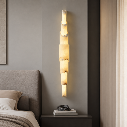 Bedroom Wall Sconce | Layered Alabaster Organic Modern | Stravelle