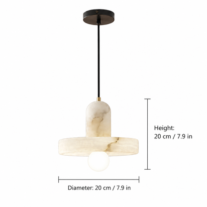 Bedroom Pendant Light | Alabaster Disc Minimalist | Discora