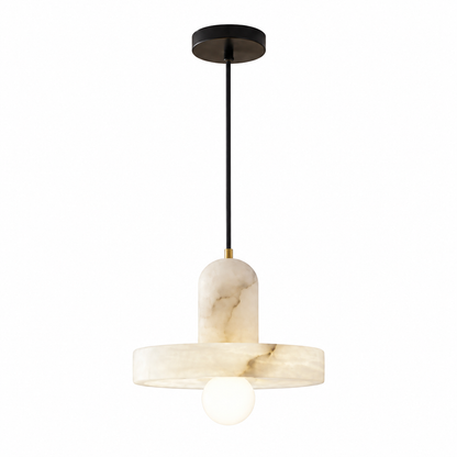 Bedroom Pendant Light | Alabaster Disc Minimalist | Discora