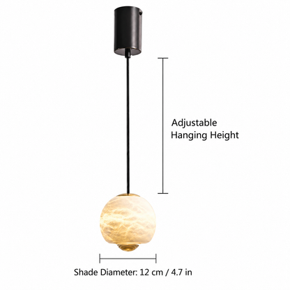 Bedroom Pendant Light | Alabaster Globe Modern | Orbelle