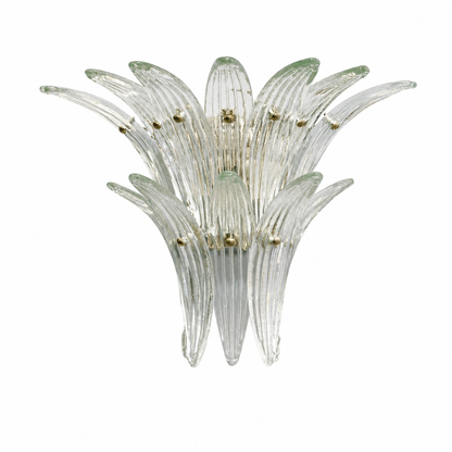 Living Room Wall Sconce | Two-Tier Glass Leaf Style | Seraphia