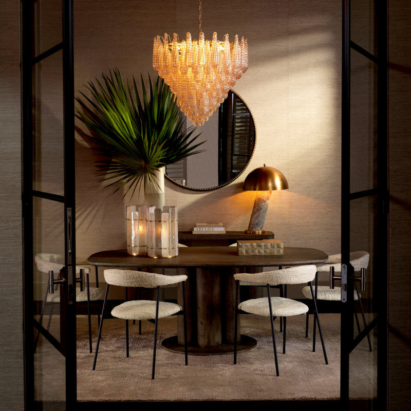 Chaves 12-Light Chandelier with Champagne Glass and Antique Brass Finish