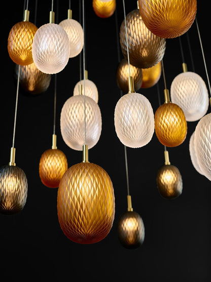 Galaxy Chromatic Gem Drop Spiral  Chandelier
