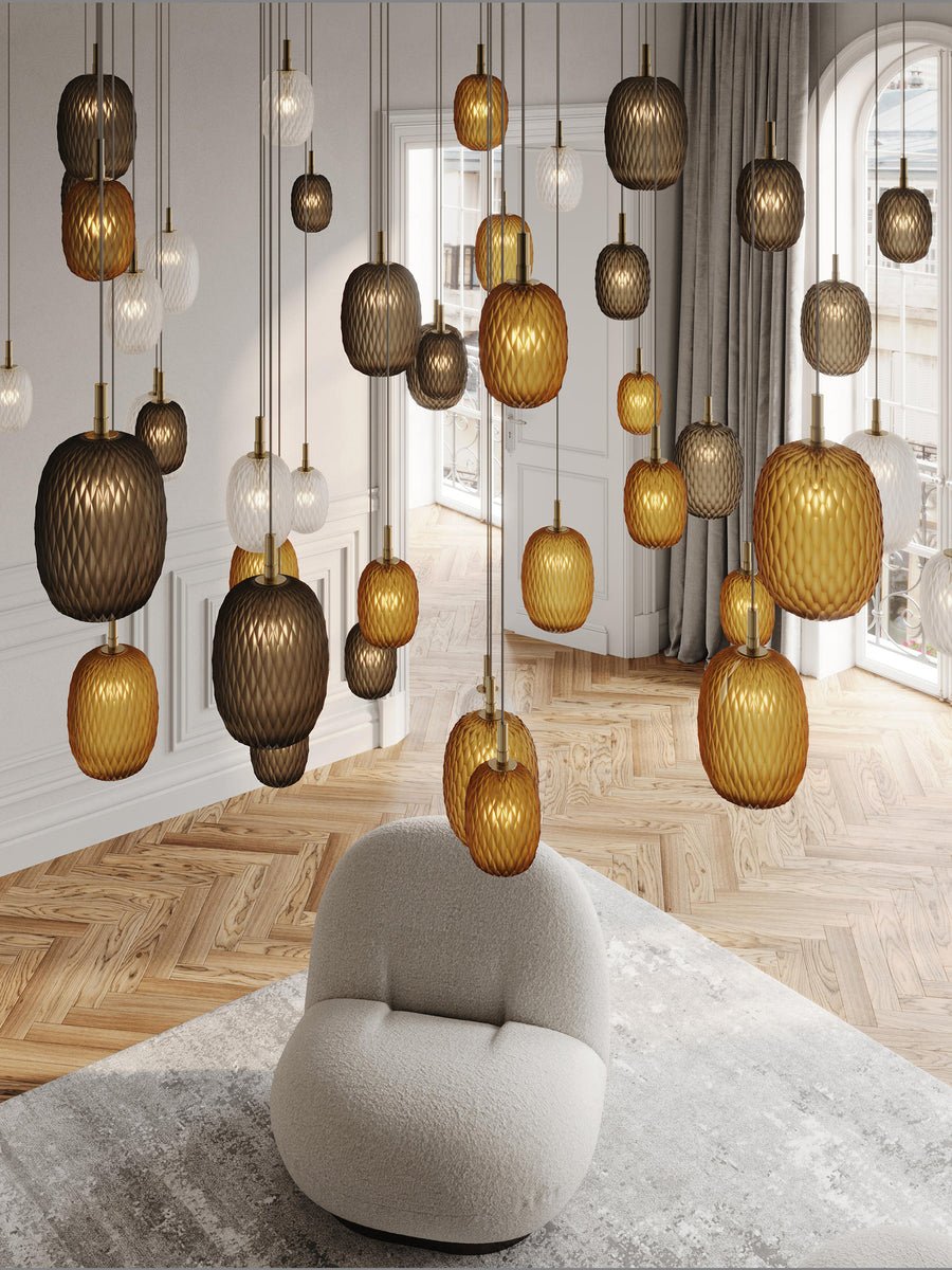 Galaxy Chromatic Gem Drop Spiral  Chandelier