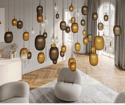 Galaxy Chromatic Gem Drop Spiral  Chandelier