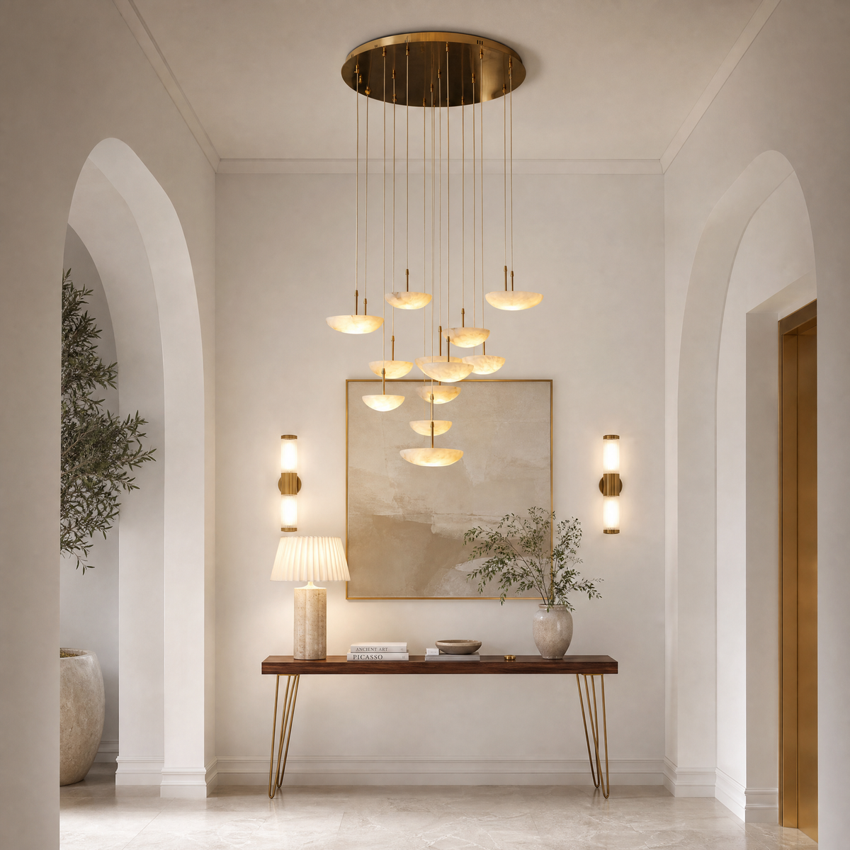 Iloen Modern Alabaster Pendant Light Fixtures