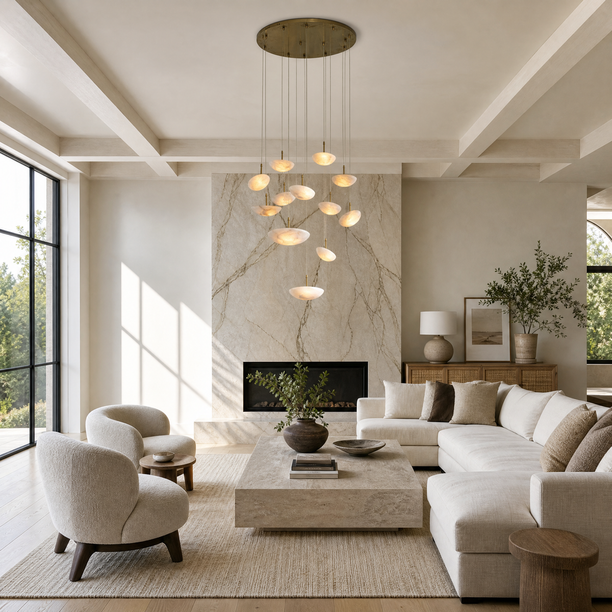 Iloen Modern Alabaster Pendant Light Fixtures