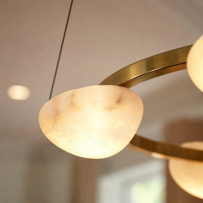 Iloen Modern Alabaster Ring Chandelier