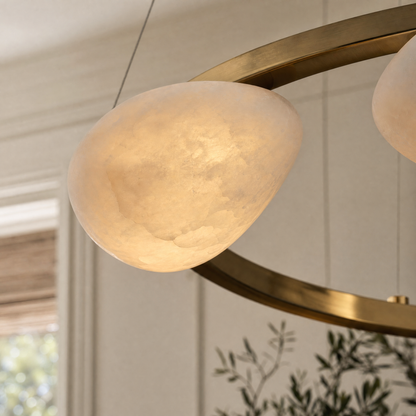 Iloen Modern Alabaster Ring Chandelier
