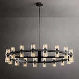 Wine-Glass Round Chandelier 36” D For Living Room