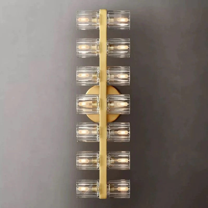 Claire Crystal Wine Cup Linear Wall Sconces 14-Light