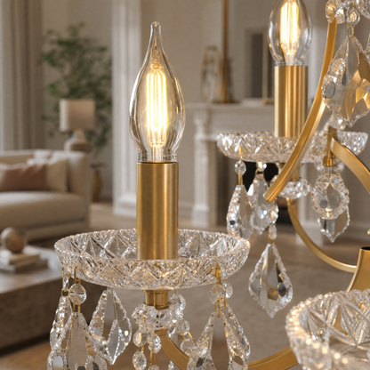 30.7" 15-Light Maria Theresa Crystal Chandelier - Gold