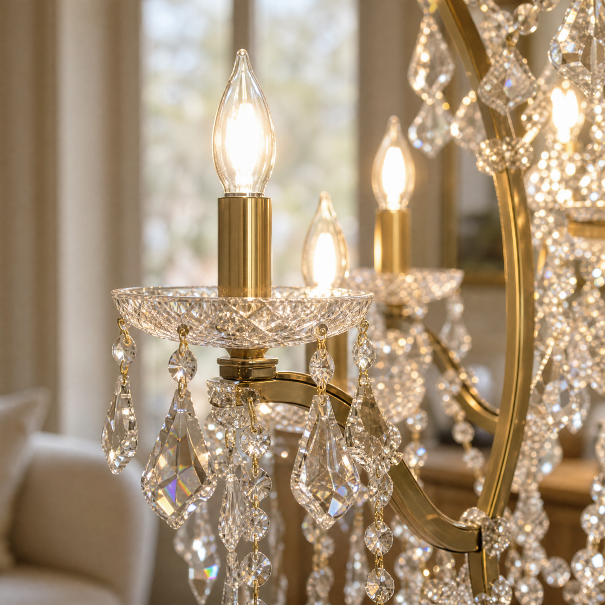37.4" 24-Light Maria Theresa Crystal Chandelier - Gold