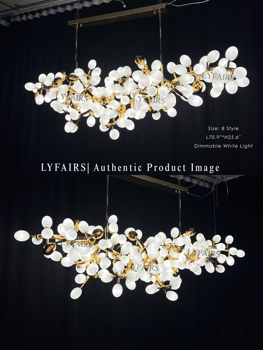 Contemporary Art Style Luxury White Grape Chandelier