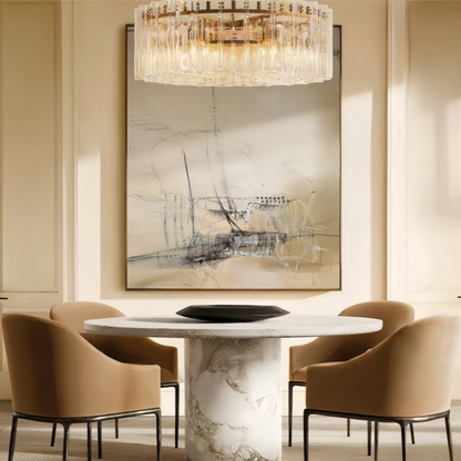 Loxel Smoke Glass Round Chandelier 36"48"