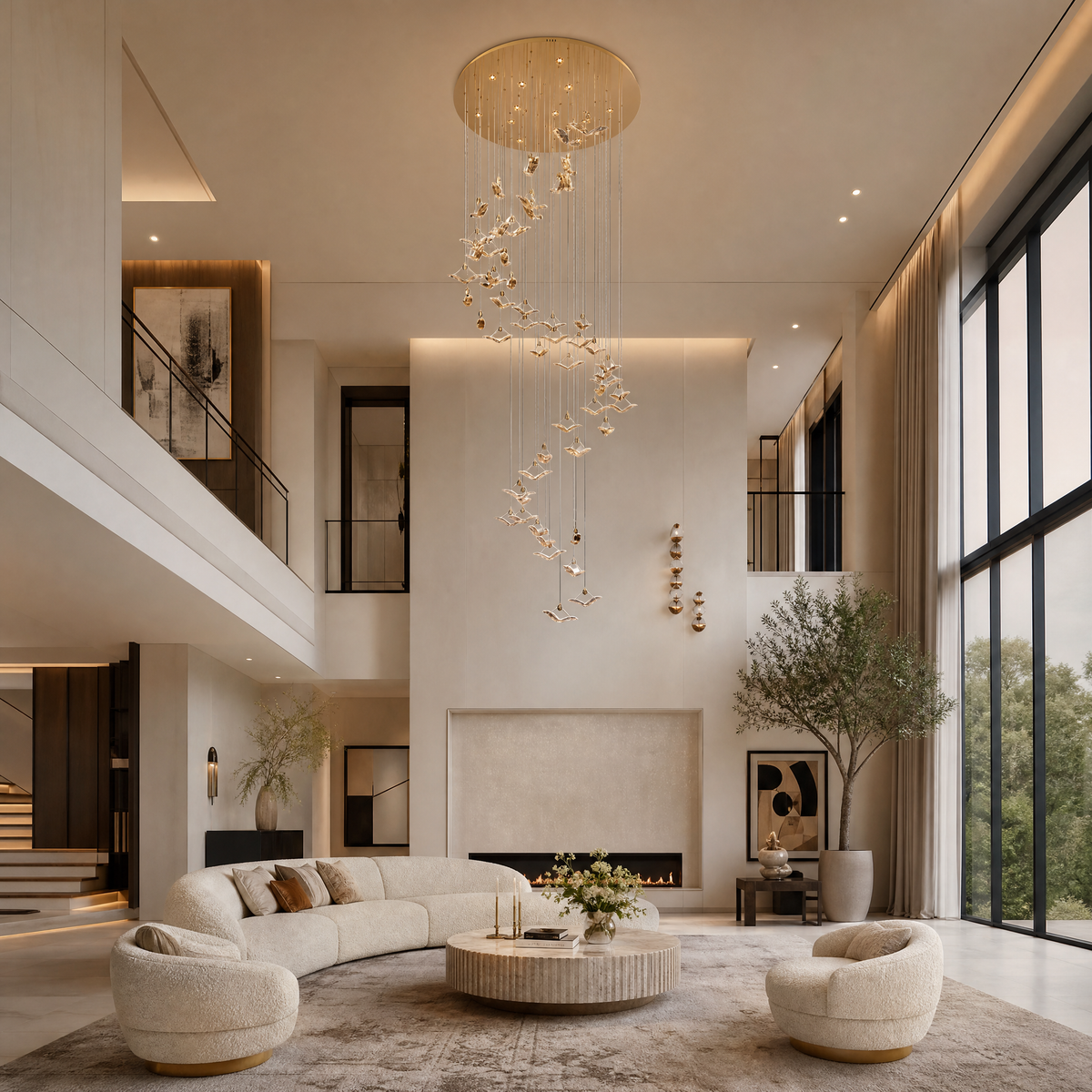 Oraen Cascading Handmade Glass Chandelier