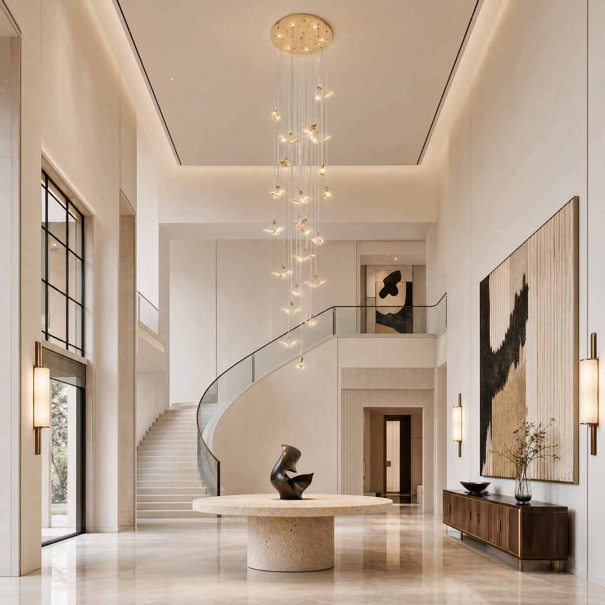 Oraen Cascading Handmade Glass Chandelier