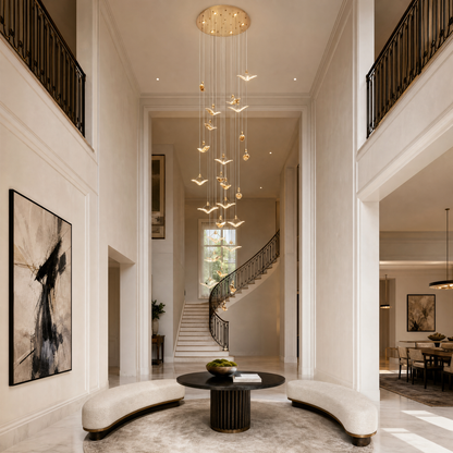 Oraen Cascading Handmade Glass Chandelier