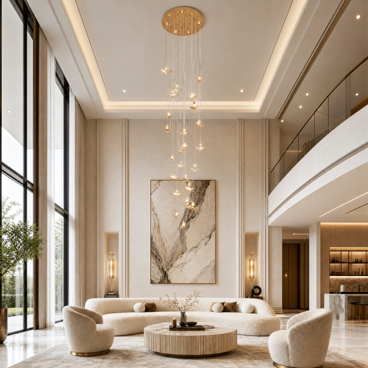 Oraen Cascading Handmade Glass Chandelier