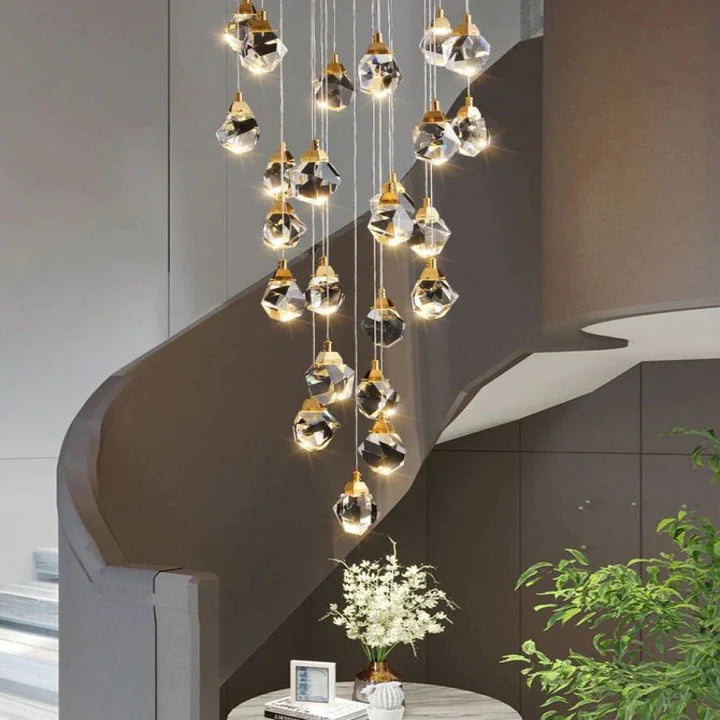 Denise Prism Crystal Staircase Chandelier