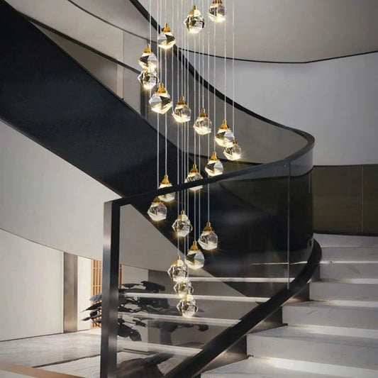 Denise Prism Crystal Staircase Chandelier