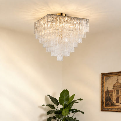 Crystara Art Deco Glass Flush Mount