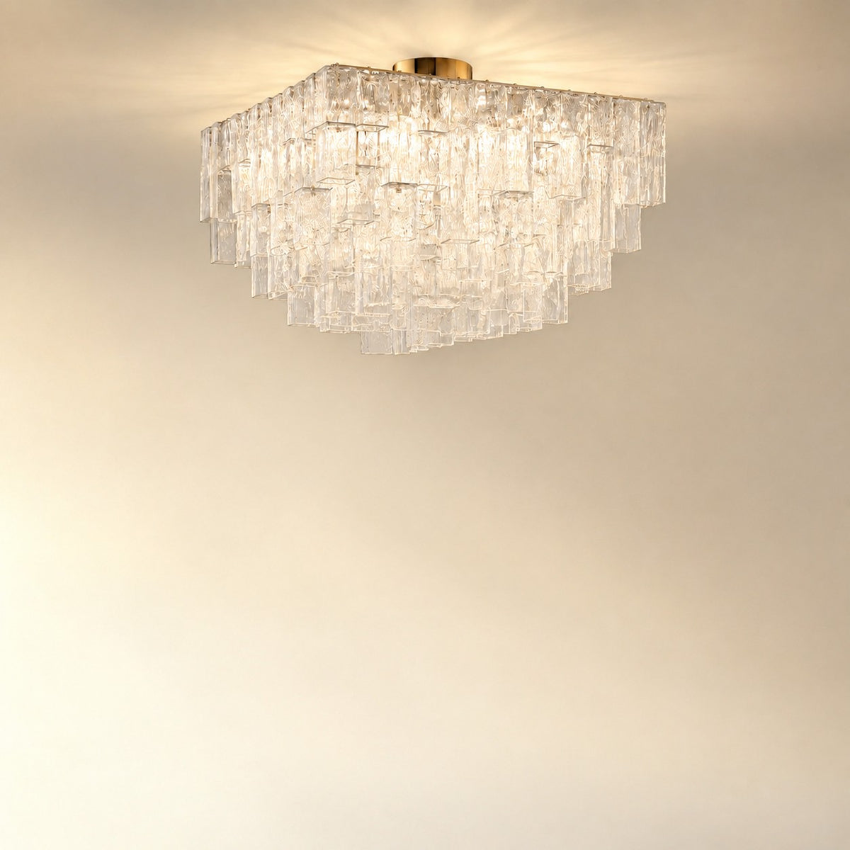 Crystara Art Deco Glass Flush Mount