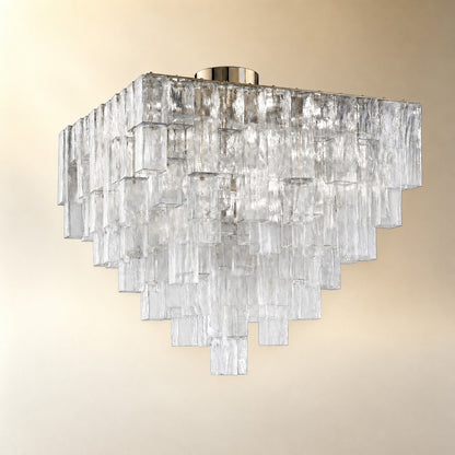 Crystara Art Deco Glass Flush Mount