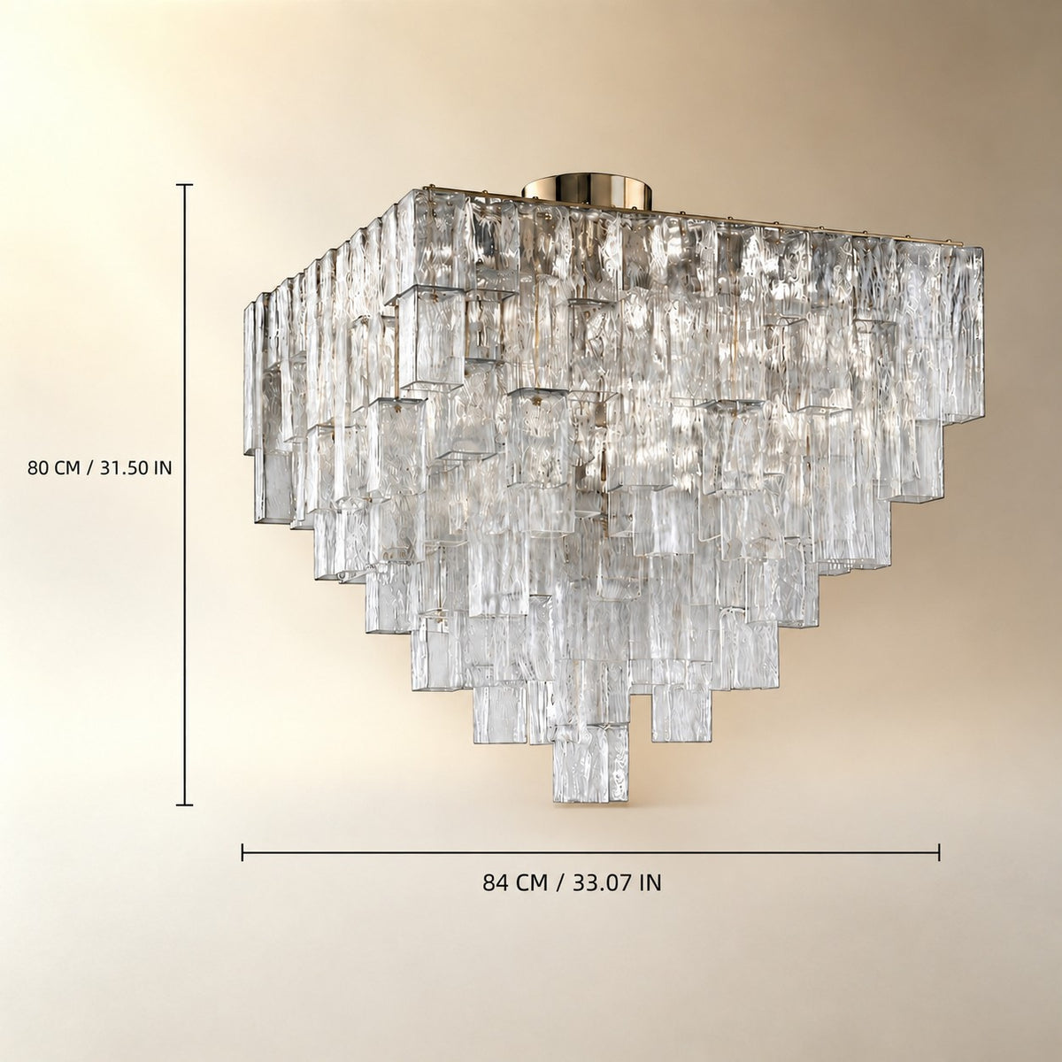 Crystara Art Deco Glass Flush Mount