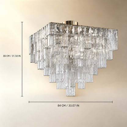 Crystara Art Deco Glass Flush Mount