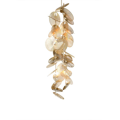 Cattail Leaf Meteor Shower Spiral Chandelier