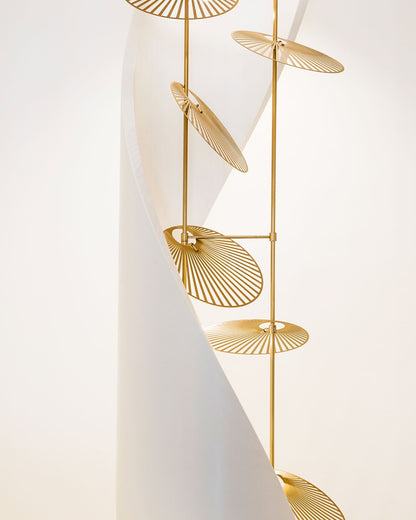 Cattail Leaf Meteor Shower Spiral Chandelier