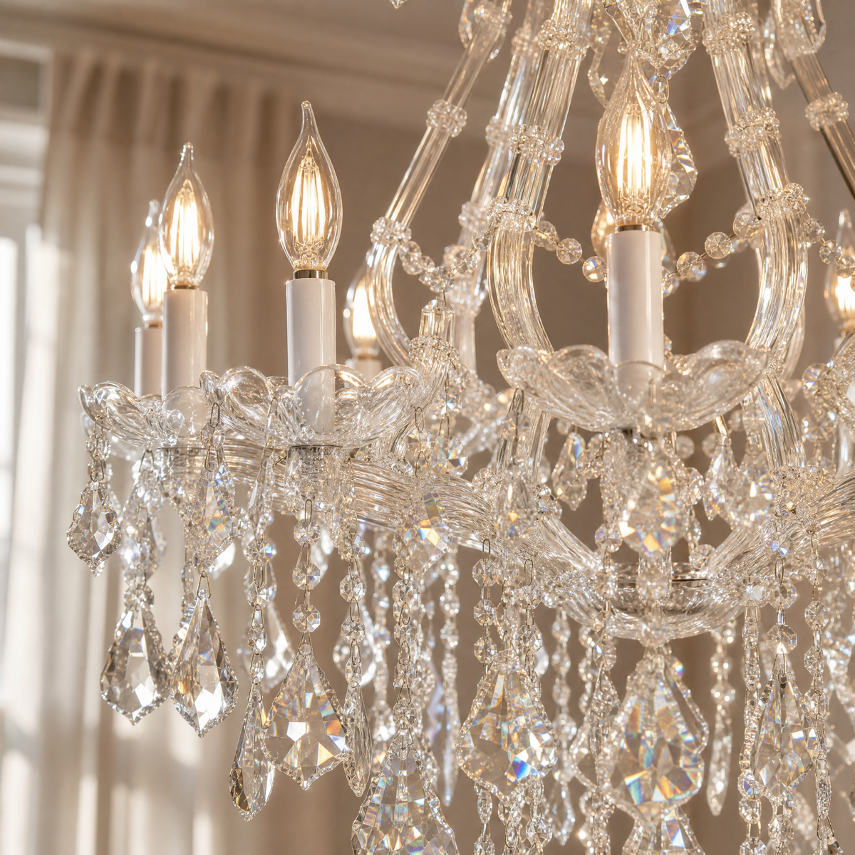 28.3" 12-Light Maria Theresa Crystal Chandelier - Silver