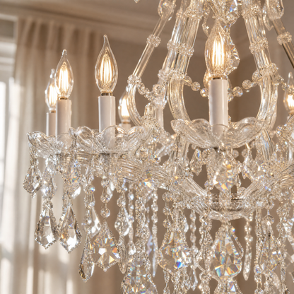 28.3" 12-Light Maria Theresa Crystal Chandelier - Silver