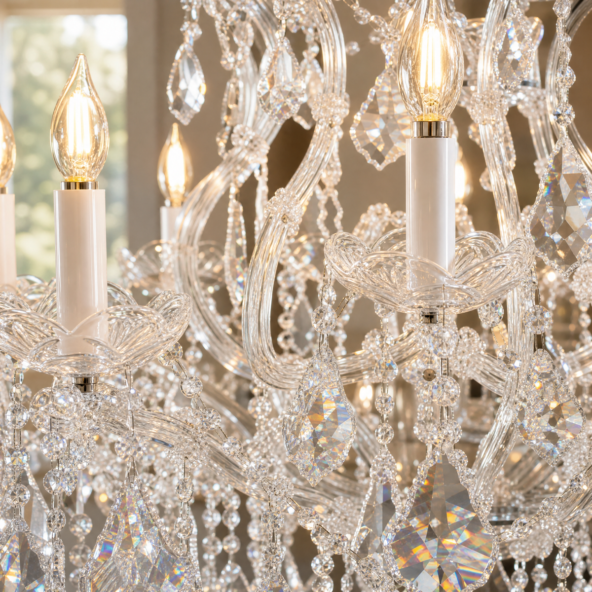 28.3" 12-Light Maria Theresa Crystal Chandelier - Silver