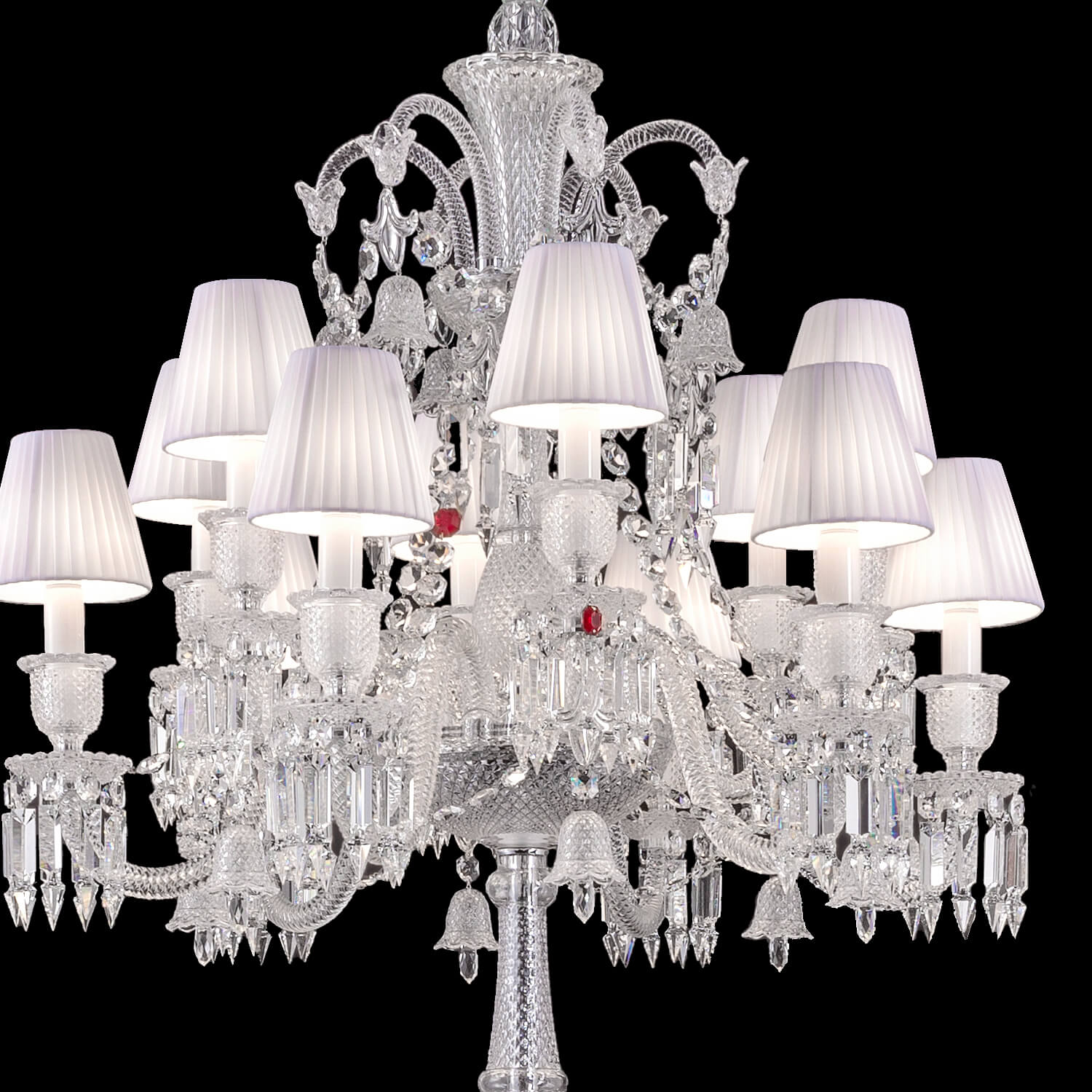 Zénith Crystal Candelabra With Fabric Shade