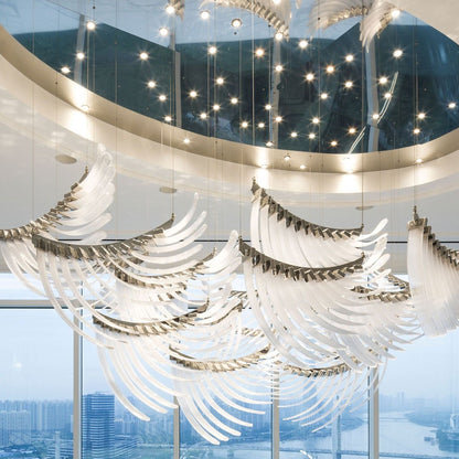 Bird Feather Wings LED Chandelier