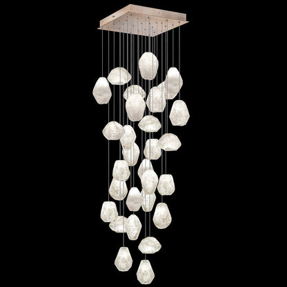 Vitrina Natural Quartz Stone Drop 30-Light Chandelier - Merlin Lamps