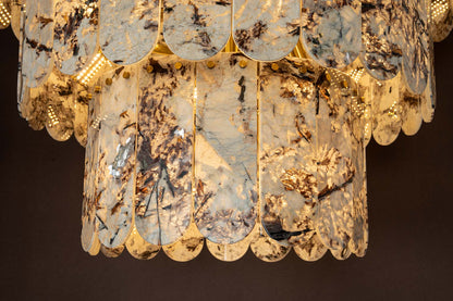 Grand Four-Tier Snowcrest White Luxury stone Chandelier
