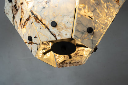 Modern Faceted Snowcrest White Luxury stone Chandelier