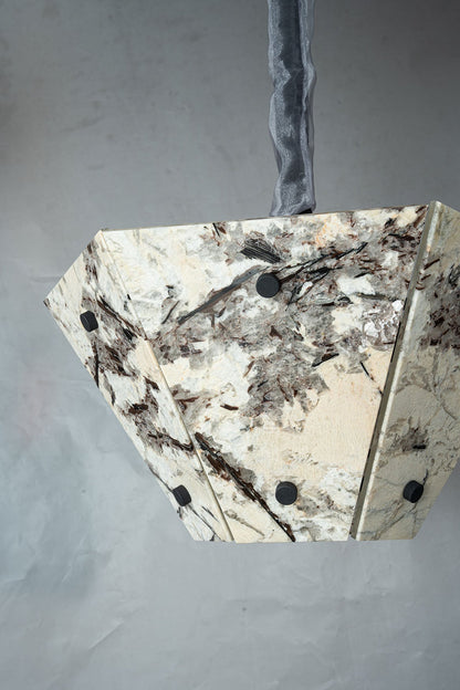 Modern Faceted Snowcrest White Luxury stone Chandelier