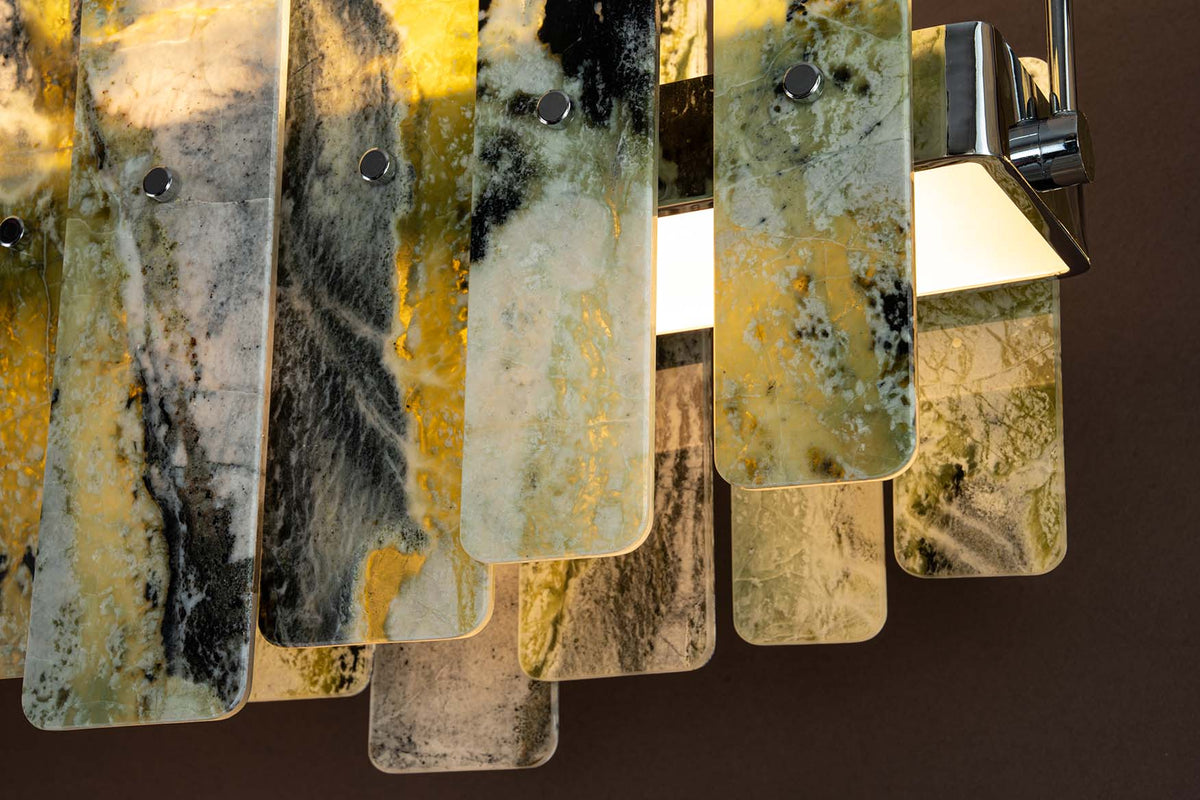 Modern Layered Luxury Stone LED Chandelier