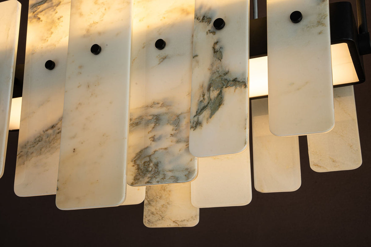 Modern Layered Luxury Stone LED Chandelier