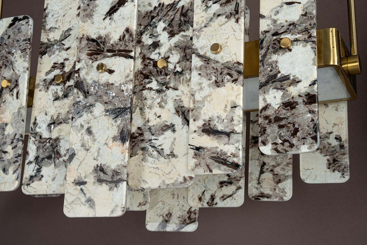 Modern Layered Luxury Stone LED Chandelier