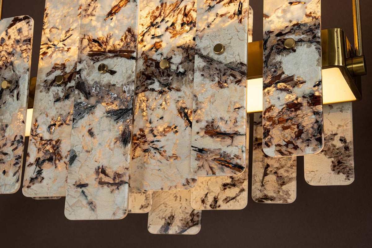 Modern Layered Luxury Stone LED Chandelier