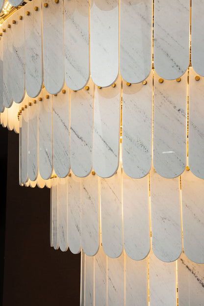 Grand Nine-Tier Yugoslav White Luxury stone Chandelier