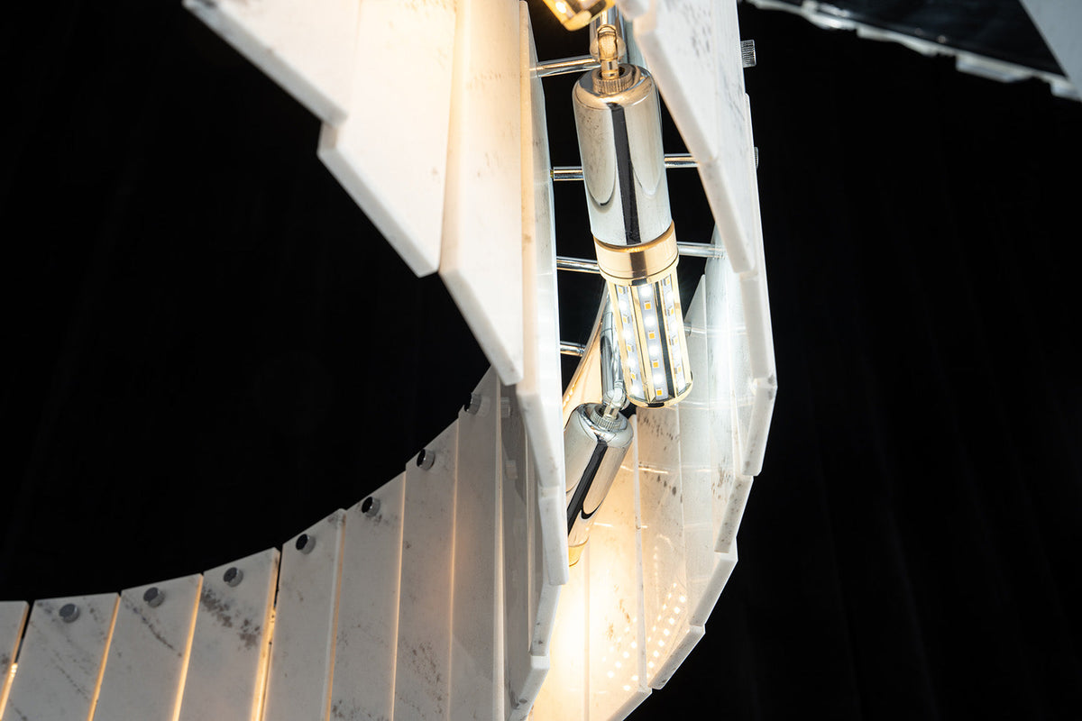 Modern Two-Tier Luxury Stone Round Chandelier