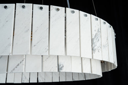 Modern Two-Tier Luxury Stone Round Chandelier