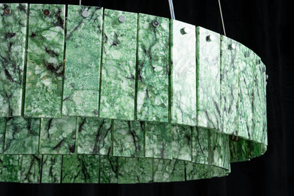 Modern Two-Tier Luxury Stone Round Chandelier